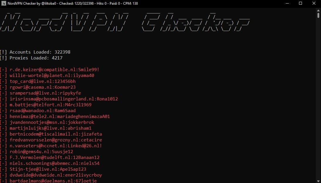 NordVPN Checker By LilToba