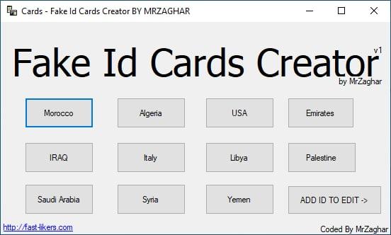 Fake Id Cards Creator By MrZaghar