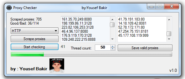 Proxy Checker + Scraper by Yousef Bakir