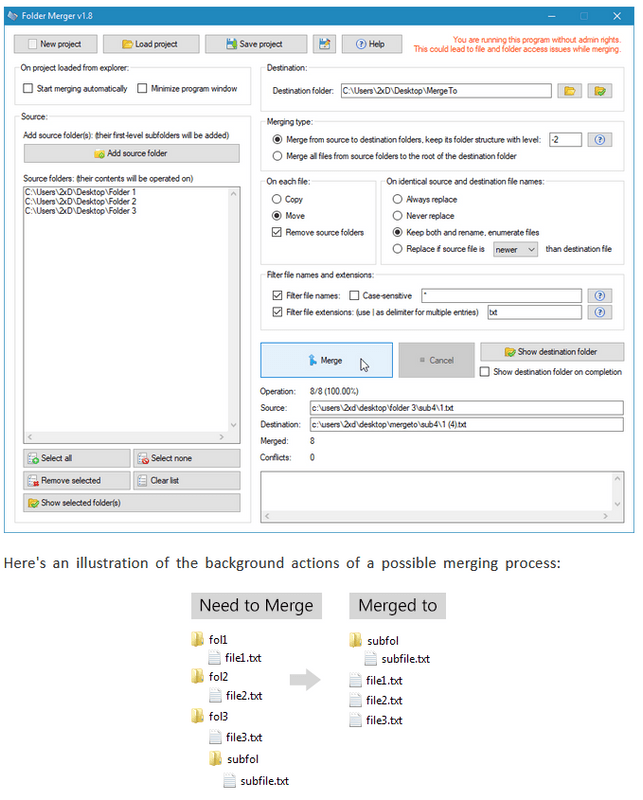 Folder Merger 1.8 | Useful Tool For Combo Editing