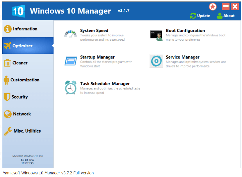 Yamicsoft Windows 10 Manager v3.7.2 | Full version | Crack