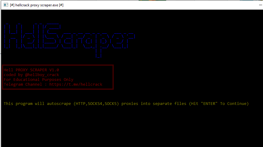 Hell Proxy Scraper v1.0