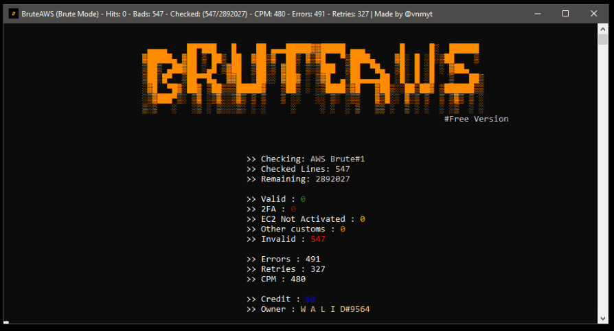 BruteAWS v1.0 By vnmyt