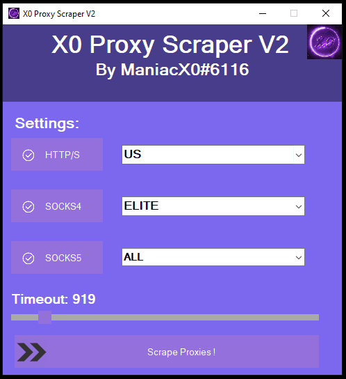 X0 Proxy Scraper Tool v2 by ManiacX0