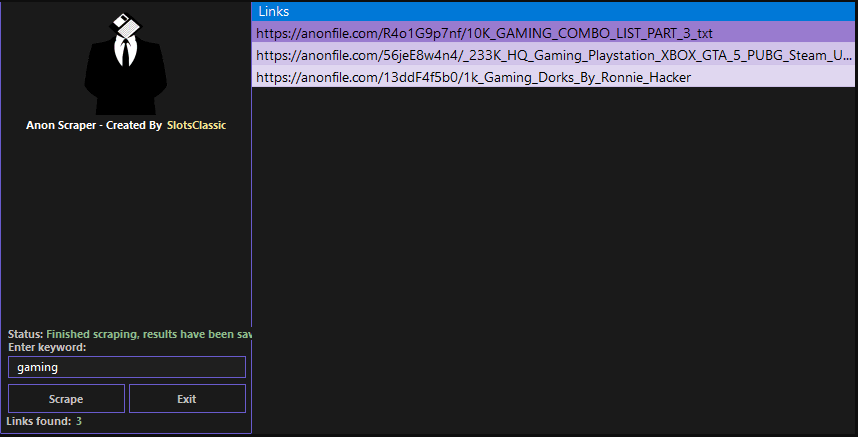 Anon Scraper By SlotsClassic