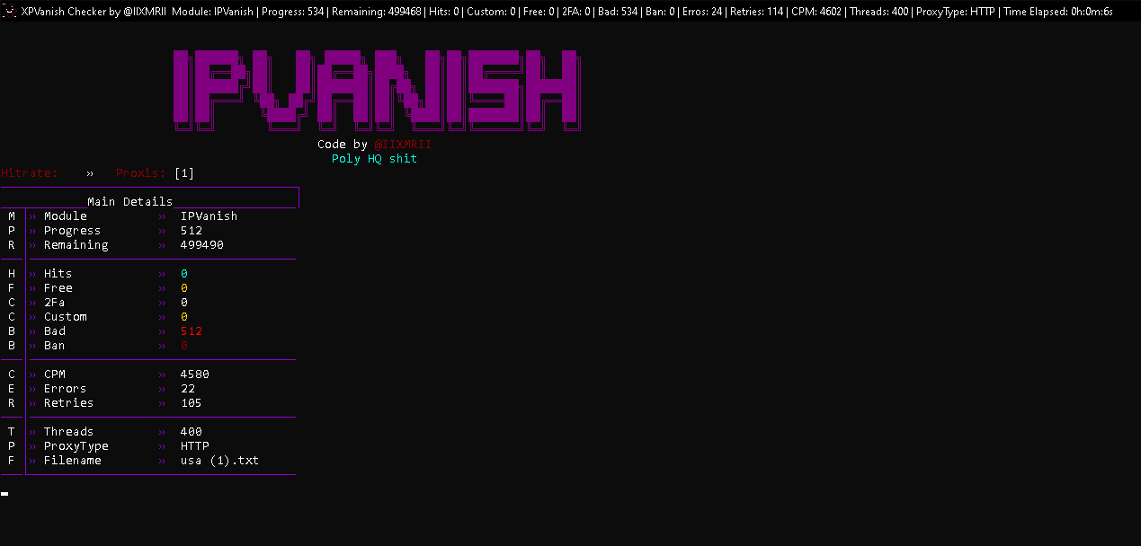 IPVanish Checker by XMR