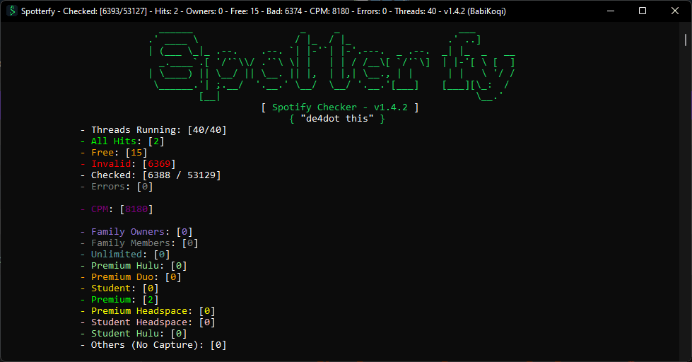 Spotterfy | Spotify Checker | Proxyless - Detailed Capture