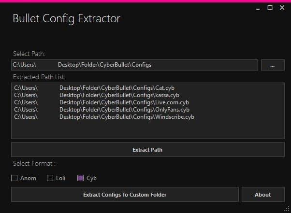 Bullet Config Extractor