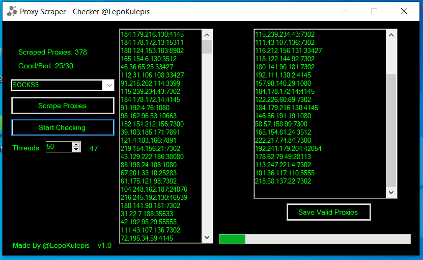 Proxy Scraper And HQ Checker | By LepoKulepis