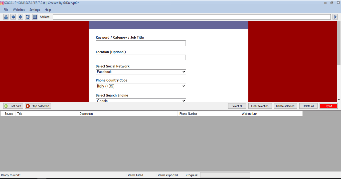 Social Phone Scraper v7.2.0