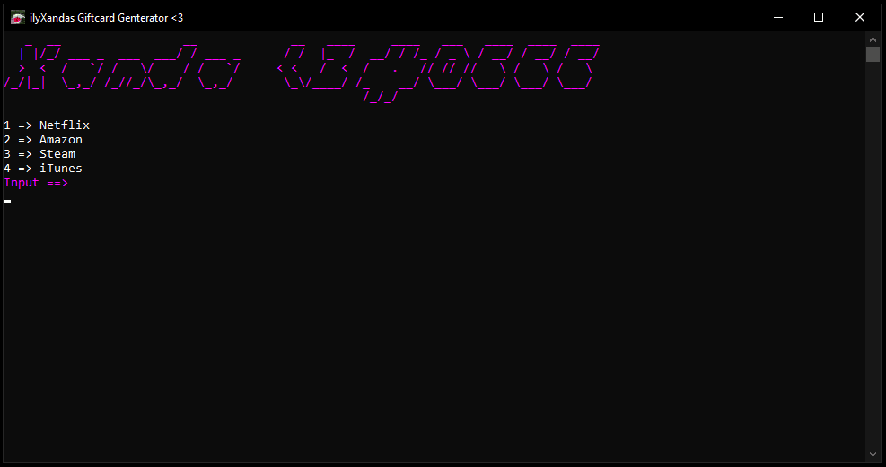 GiftCard Generator By ilyXanda