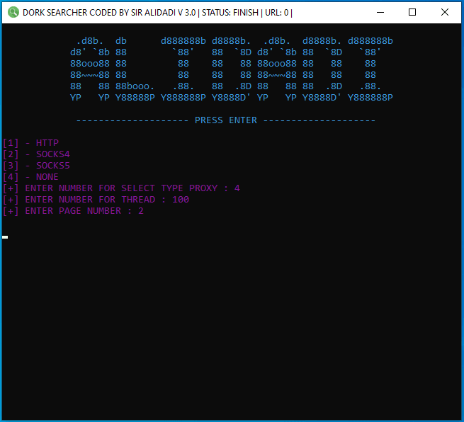 Dork Searcher by Sir Alidadi v3.0