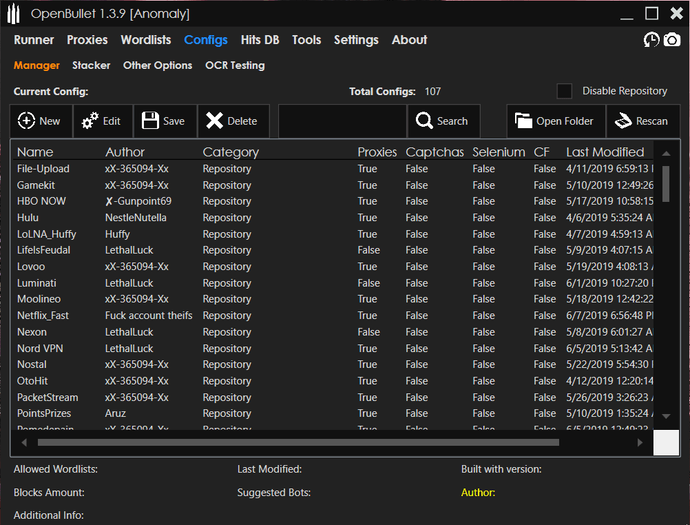 OpenBullet 1.3.9 by Anomaly