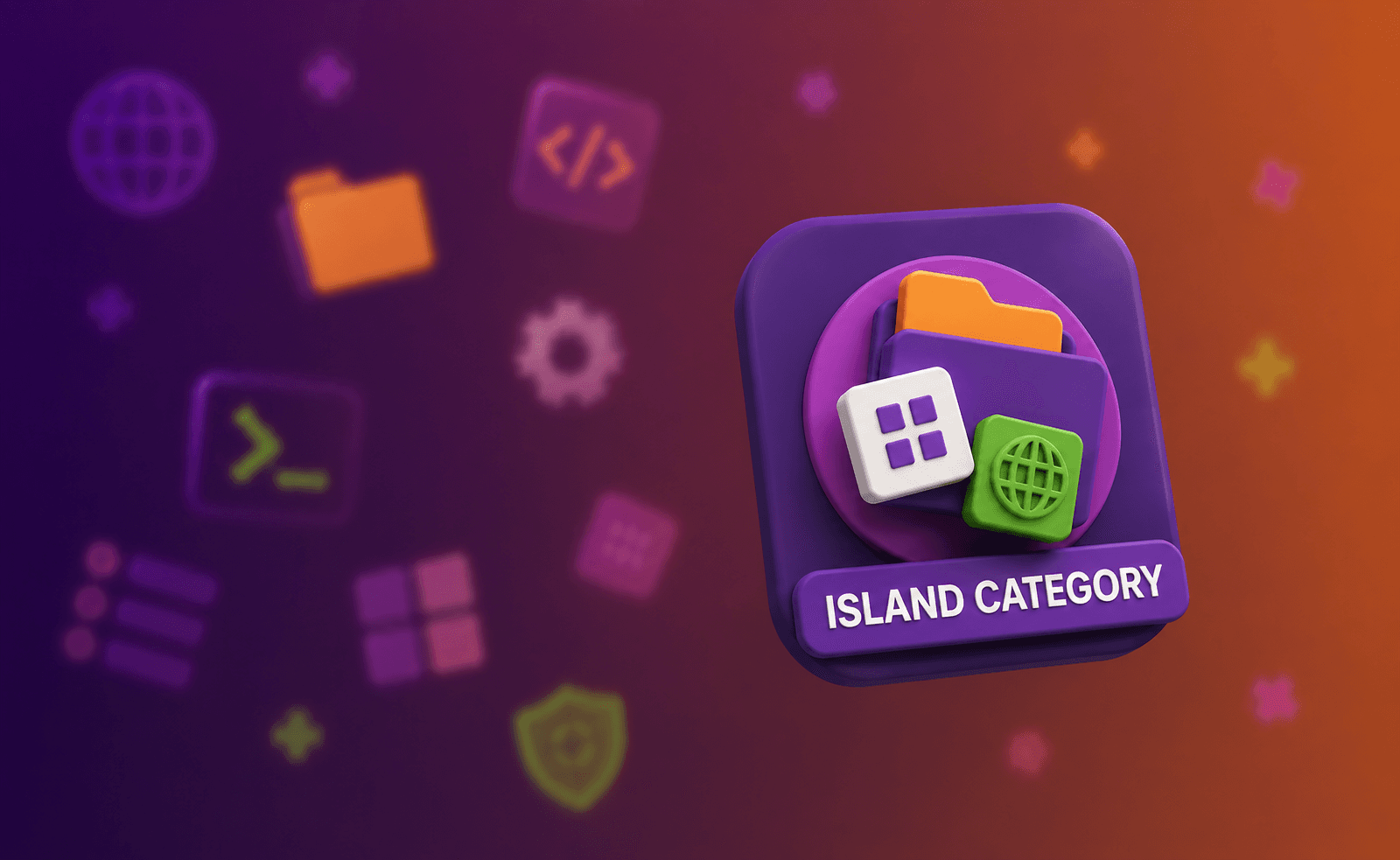 Main island categories with accounts tools packs and proxies