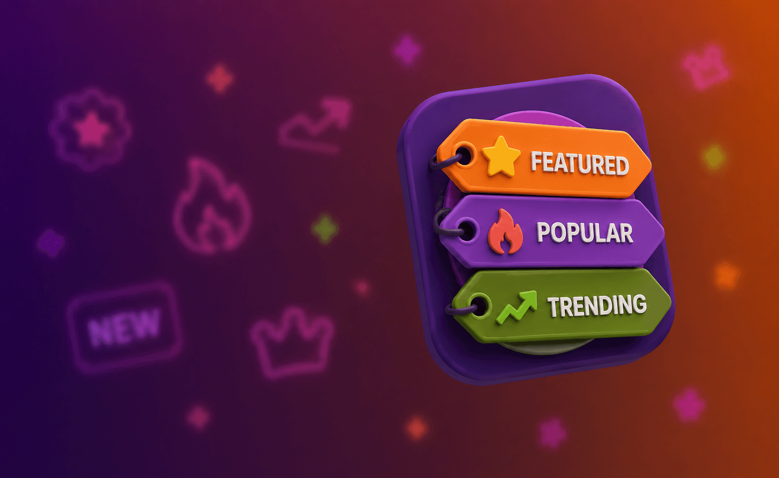 Featured trending and popular island tag system